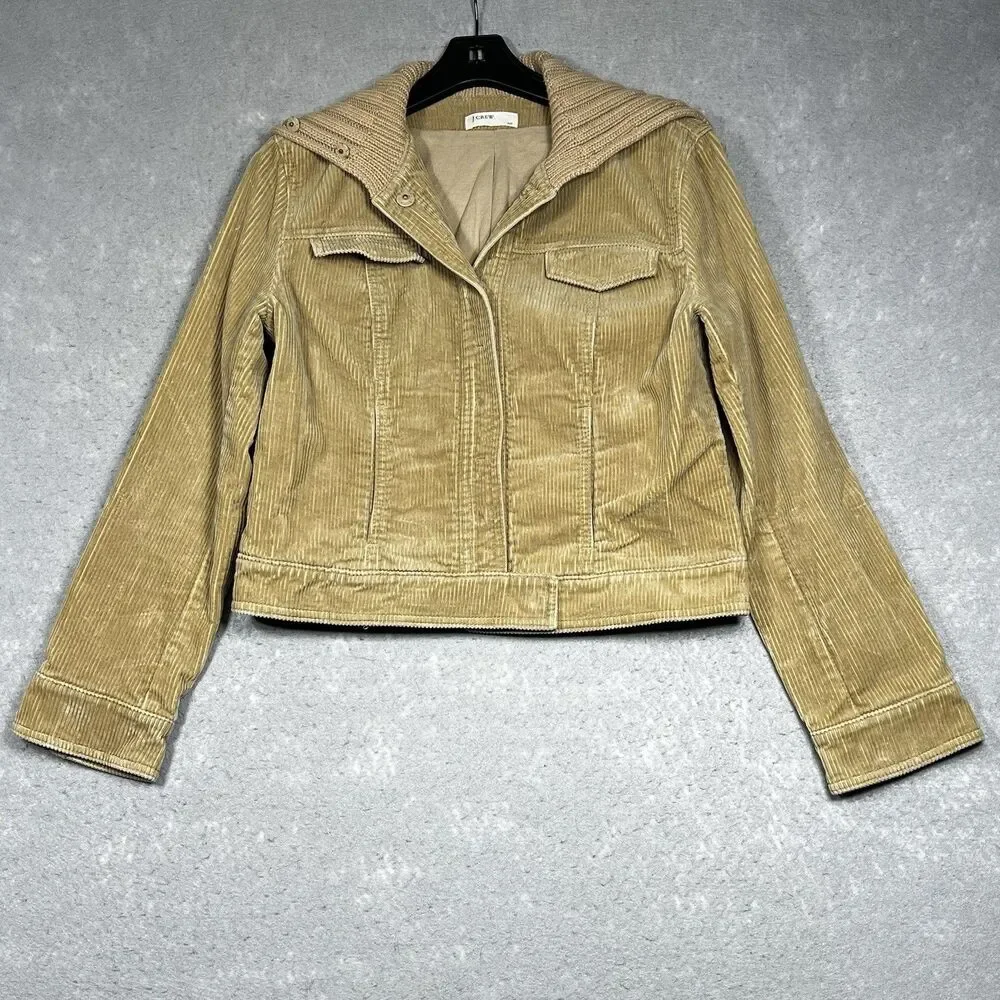 Vintage J Crew Corduroy Jacket Women’s Small Knit Snap Up Shawl Collar Y2K 90’s